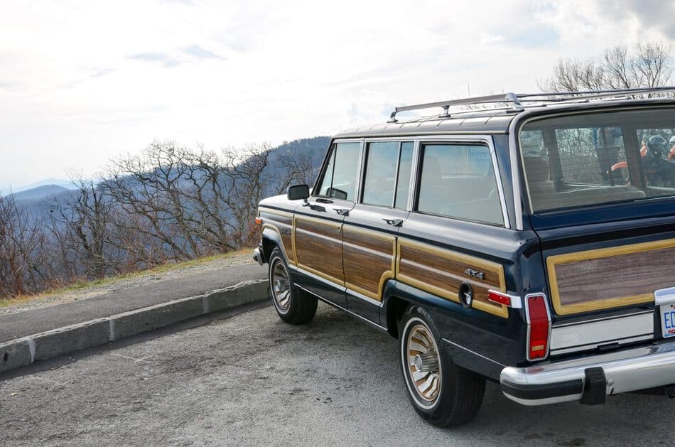 Blue 1987 Jeep Grand Wagoneer With Tan Interior